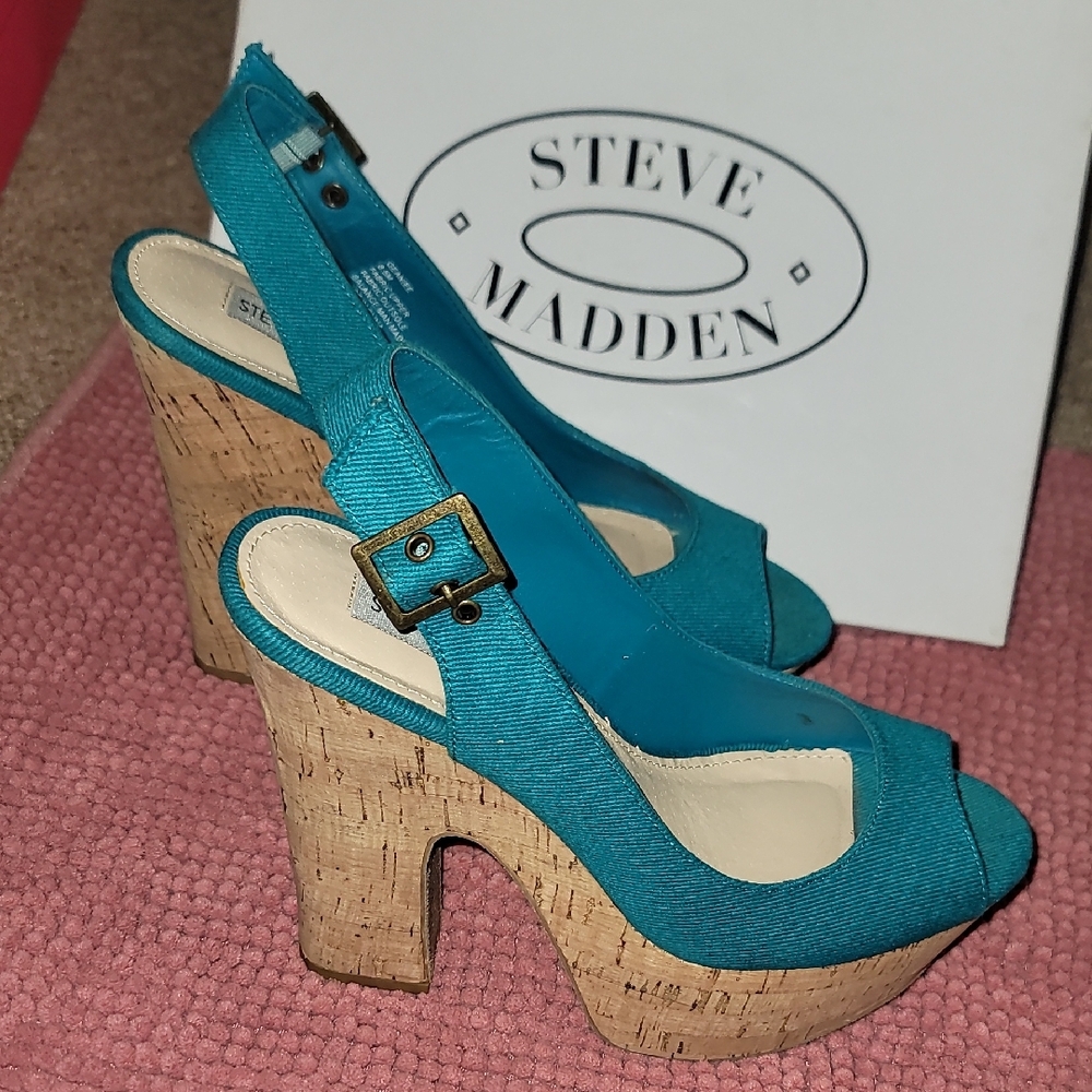 Steve Madden Teal Platform Heels